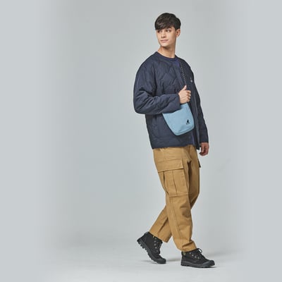 KANGOL袋鼠水波紋鋪棉外套-深藍6