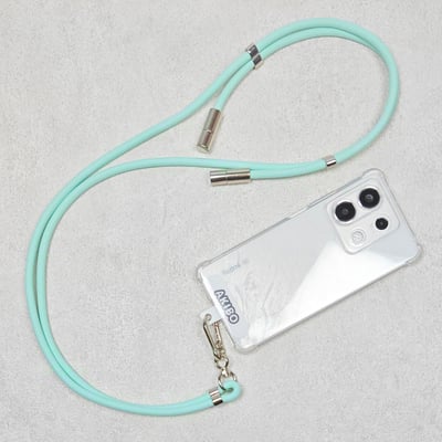 AKIBO時尚充電手機掛繩-蘋果綠(中性款、快充、可調節、耐磨、耐重、TYPE-C to TYPE-C) / 內附AKIBO品牌手機掛片1個3