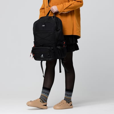 KANGOL袋鼠多功能後背包-黑(男女共款)4