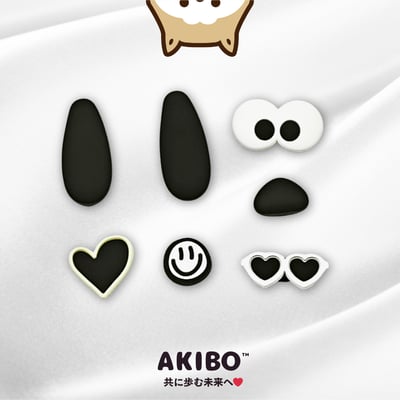 AKIBO微笑萌犬款洞洞鞋扣(七件組)