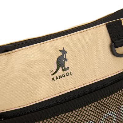KANGOL多夾層小側包-卡其4