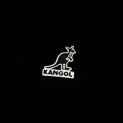 KANGOL袋鼠小Logo女款半開襟上衣-黑8