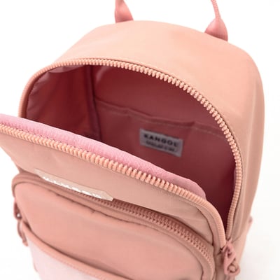 KANGOL袋鼠吊飾尼龍後背包-粉8