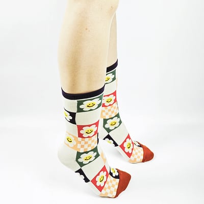 AKIBO花漾幾何中筒襪(兩件組)-中性款