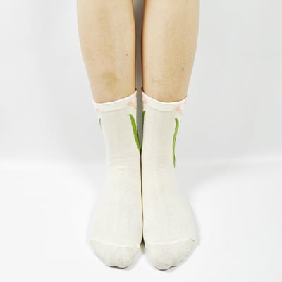 AKIBO韓系花漾中筒襪(三件組)-女款5