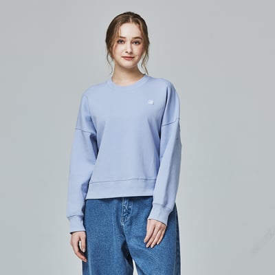 KANGOL袋鼠女款小Logo圓領T-藍2