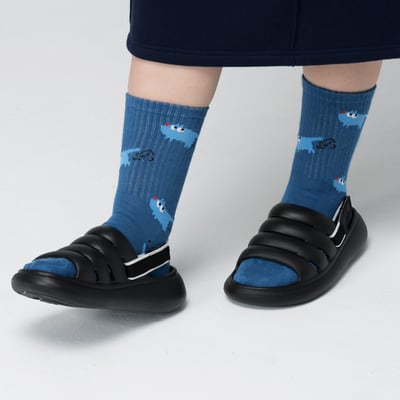 Angelia&Pets緹花滿版襪-藍5