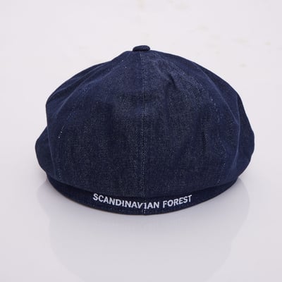 SCANDINAVIAN FOREST北歐小刺蝟水洗刺繡丹寧報童帽-牛仔深藍8