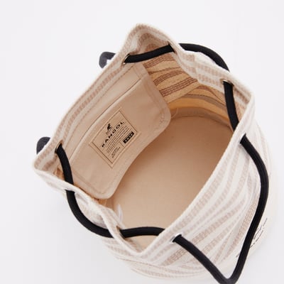 KANGOL袋鼠條紋水桶包-卡其14