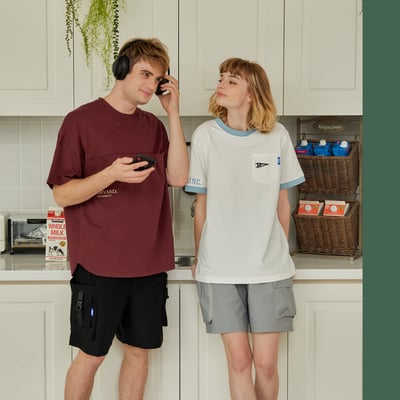 NCAA寬版立體袋短褲-黑4