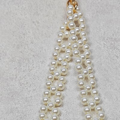 AKIBO星光珠環包包手機掛繩-牛奶白(女款、珍珠) / 內附AKIBO品牌手機掛片1個7