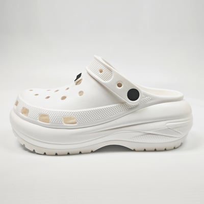 【買1送1】AKIBO老爹洞洞鞋-牛奶白(女款、7公分厚底增高、寬楦、輕量、兩穿、防水) / 內附AKIBO品牌鞋扣1個。現在買再送鞋扣組(不挑款)15