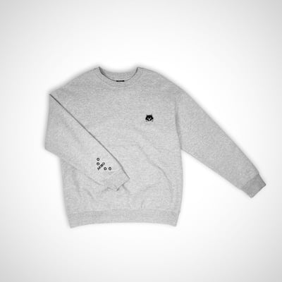 AKIBO日系落肩立體繡大學T-質感灰(男女共款)7