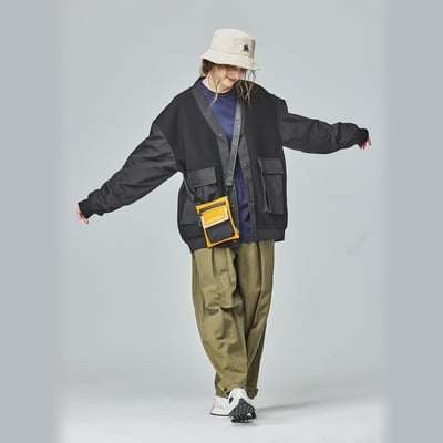 KANGOL袋鼠撞色小側背包-黃4