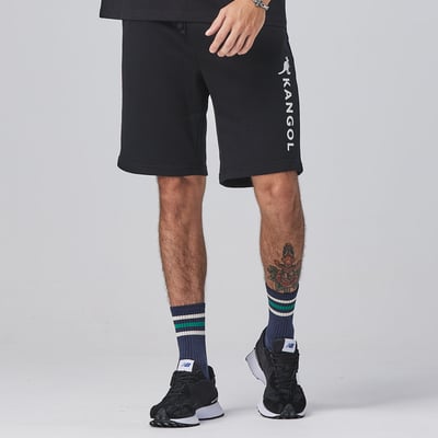 KANGOL袋鼠五分短褲-黑2