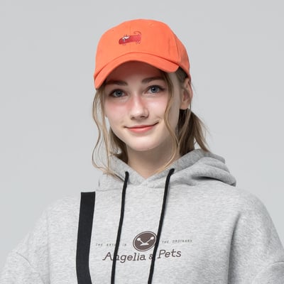 Angelia&Pets精緻刺繡動物老帽-橘(男女共款)1