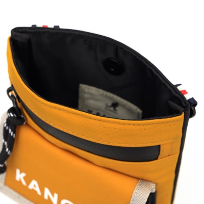 KANGOL袋鼠撞色小側背包-黃7