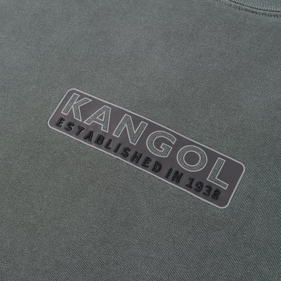 KANGOL中性寬版水洗短T-灰4