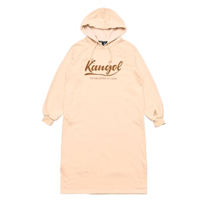 KANGOL袋鼠連帽洋裝-米白5