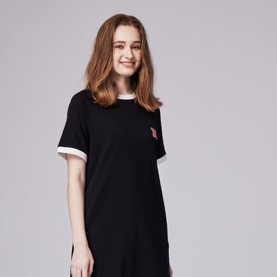 NCAA哈佛大學Harvard經典Logo拉克蘭袖洋裝-黑2