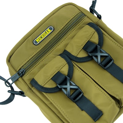 NCAA密西根大學Michigan工裝雙口袋側背包-綠7