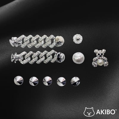 AKIBO龐克搖滾款洞洞鞋扣 (十件組)1