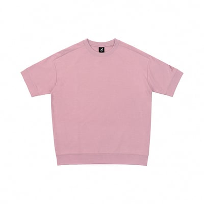 KANGOL袋鼠落肩寬版羅纹短T-粉5