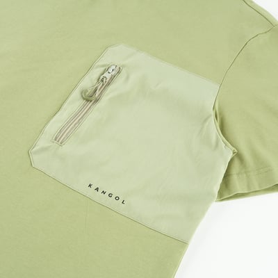 KANGOL中性寬版口袋T-綠7