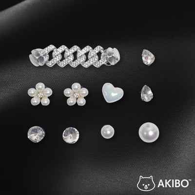 AKIBO珍珠愛心款洞洞鞋扣 (十件組)1