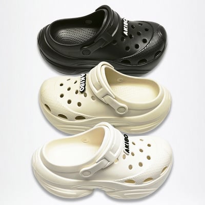 【買1送1】AKIBO搖滾老爹洞洞鞋-奶油白(女款、6公分厚底增高、輕量、兩穿、防水) / 內附AKIBO品牌鞋扣1個。現在買再送鞋扣組(不挑款)19