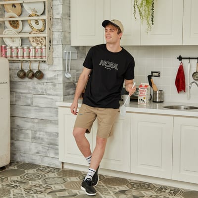 NCAA基本涼感變形蟲棉T-黑2