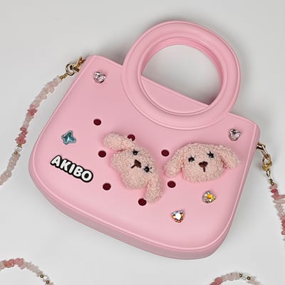 AKIBO粉紅貴賓款洞洞鞋扣(七件組)3