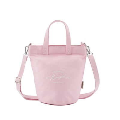 KANGOL帆布側背包-粉1