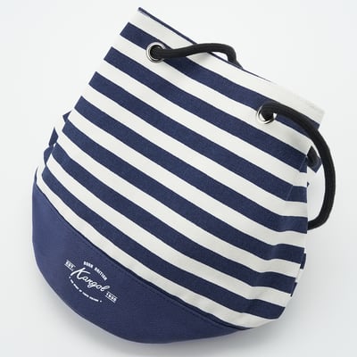 KANGOL袋鼠條紋水桶包-藍12