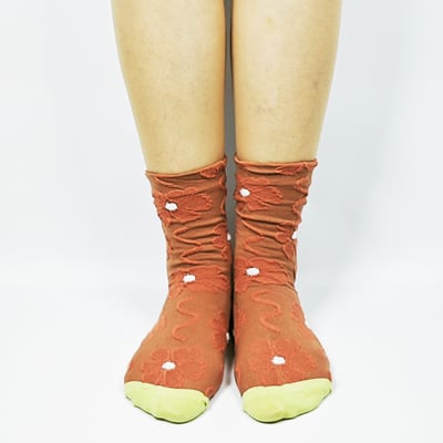 AKIBO秋日森語花影中筒襪(三件組)-女款