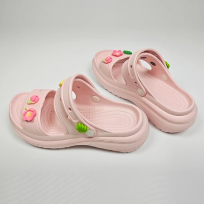 【買1送1】AKIBO千層洞洞鞋-櫻花粉(女款、耐走、兩穿、防水) / 內附AKIBO品牌鞋扣1個。現在買再送鞋扣組(不挑款)11