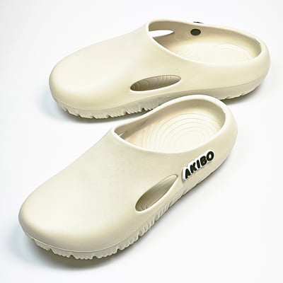 【買1送1】AKIBO巧巴達勃肯鞋-牛奶白(中性款、雲朵感、輕量、耐走、防水) / 內附AKIBO品牌鞋扣1個。現在買再送鞋扣組(不挑款)1