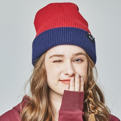 SCANDINAVIAN FOREST北歐小刺蝟雙面保暖針織毛帽-酒紅