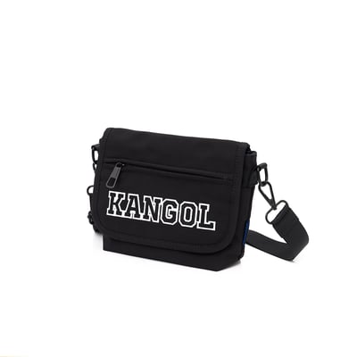 KANGOL袋鼠字母Logo側背包 -黑5