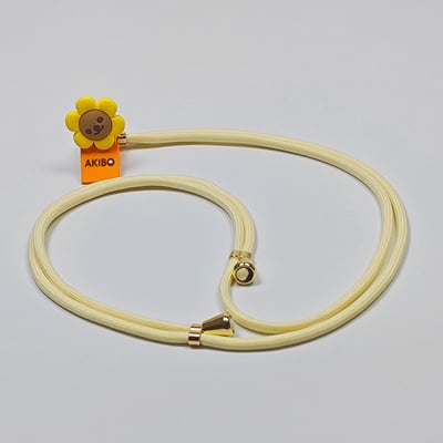 AKIBO經典6MM手機掛繩-奶油白(可調節、中性款、輕量、尼龍) / 內附AKIBO品牌手機掛片1個3