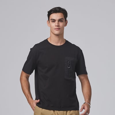 KANGOL中性寬版口袋T-黑4