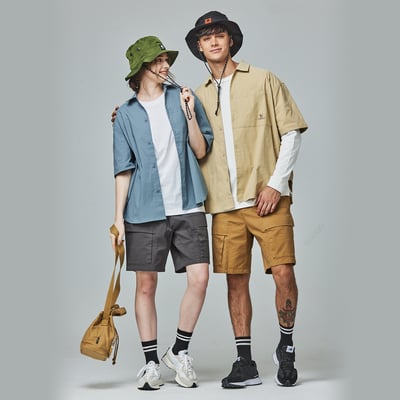 KANGOL袋鼠工裝多口袋短褲-鐵灰5