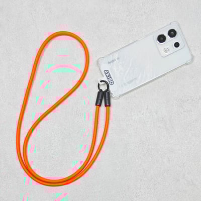 AKIBO簡約充電手機掛繩-甜橙橘(中性款、快充、耐磨、耐重、TYPE-C to TYPE-C) / 內附AKIBO品牌手機掛片1個3