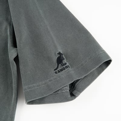 KANGOL中性寬版水洗短T-灰5