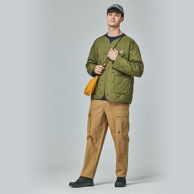 KANGOL袋鼠水波紋鋪棉外套-軍綠6