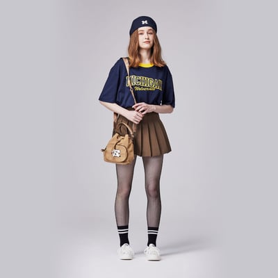 NCAA北卡羅來納大學UNC經典Logo水桶包-卡其3