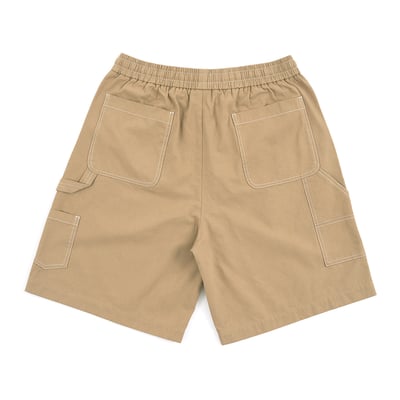 KANGOL袋鼠中性水洗五分褲-卡其5