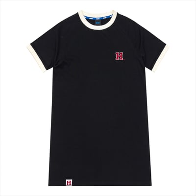 NCAA哈佛大學Harvard經典Logo拉克蘭袖洋裝-黑5