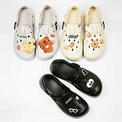 【買1送1】AKIBO全方位機能洞洞鞋-奶油白(中性款、雲朵感、輕量、防水) / 內附AKIBO品牌鞋扣1個。現在買再送鞋扣組(不挑款)17