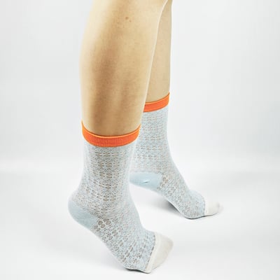 AKIBO繽紛撞色中筒襪(兩件組)-女款